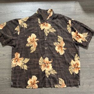 Tommy Bahama Men's Silk Hawaiian Shirt XXL Tropical Resortwear Button Down